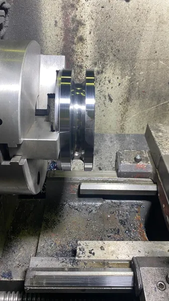 Part being machined — enlarge