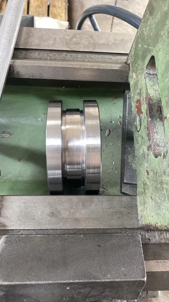 Part being machined — enlarge