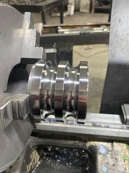 Part being machined — enlarge